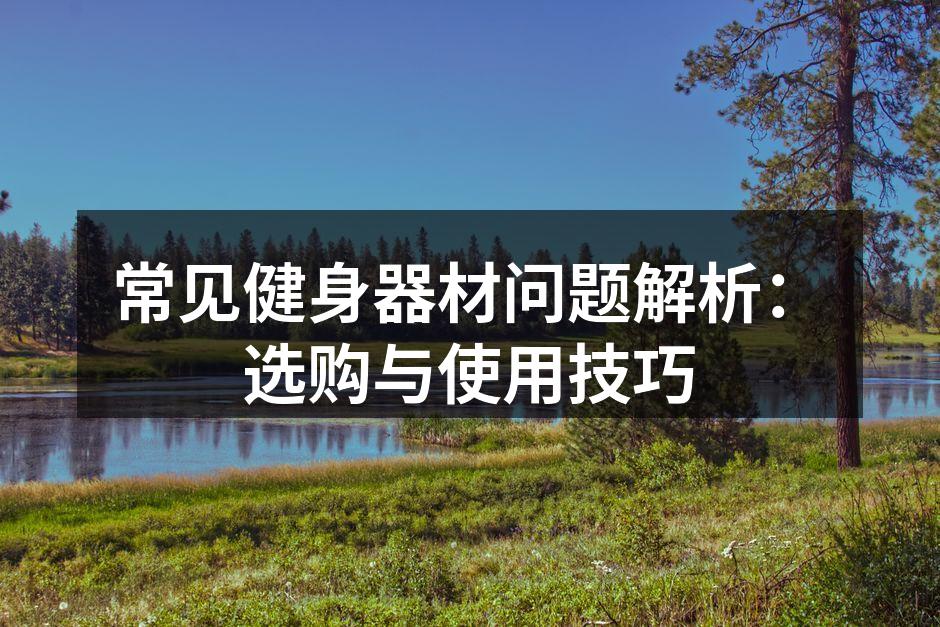 多样的健身器材选择